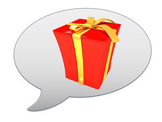 Image showing messenger window icon and gift