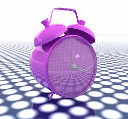 Image showing 3d illustration of glossy alarm clock. Time concept