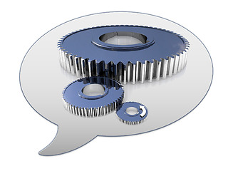 Image showing messenger window icon and Gears