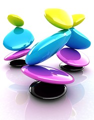 Image showing Colorfull spa stones. 3d icon