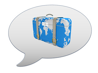 Image showing messenger window icon. Suitcase for travel 