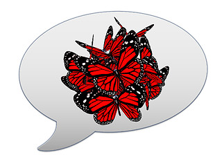 Image showing messenger window icon and Red butterflies