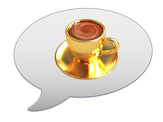 Image showing messenger window icon. Coffee cup on saucer