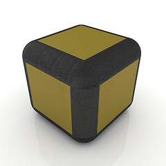 Image showing leather foot stool ottoman 