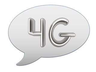 Image showing messenger window icon. 4g modern internet network