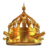 Image showing Gold crown isolated on white background 