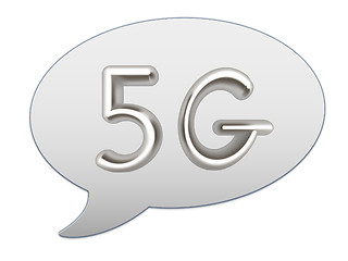 Image showing messenger window icon. 5g modern internet network