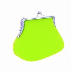 Image showing green purse on a white 