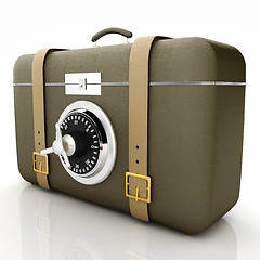 Image showing Leather suitcase-safe.