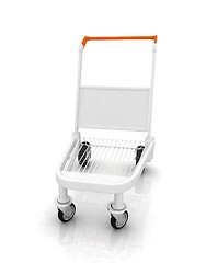 Image showing Trolley for luggage at the airport