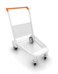 Image showing Trolley for luggage at the airport