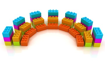 Image showing Building blocks efficiency concept on white 