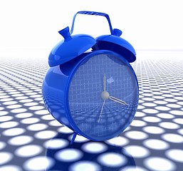Image showing 3d illustration of glossy alarm clock. Time concept
