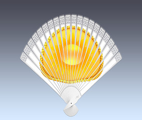 Image showing Colorful hand fan