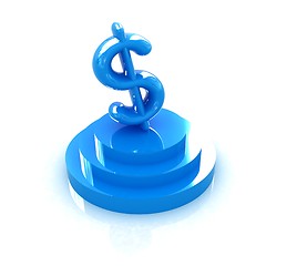 Image showing icon dollar sign on podium