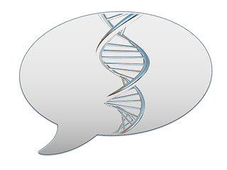 Image showing messenger window icon. DNA structure model