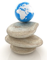 Image showing earth on spa stones. 3d icon 