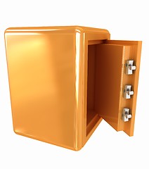 Image showing Security metal safe with empty space inside 