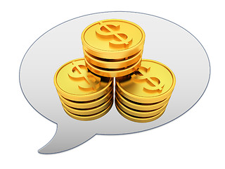 Image showing messenger window icon and Gold dollar coins 