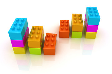 Image showing Building blocks efficiency concept on white 