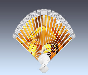 Image showing Colorful hand fan