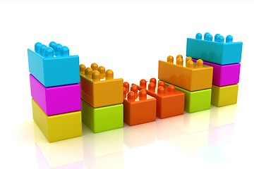 Image showing Building blocks efficiency concept on white 