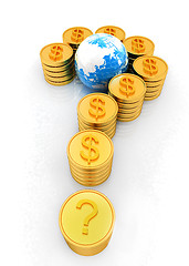 Image showing Question mark in the form of gold coins with dollar sign 