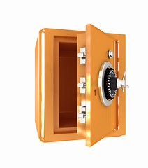 Image showing Security metal safe with empty space inside 