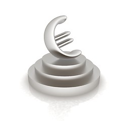 Image showing Euro sign on podium. 3D icon