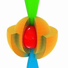 Image showing 3d atom. Abstract model