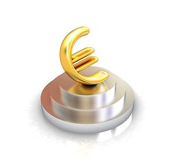 Image showing icon euro sign on podium