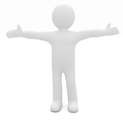 Image showing 3D man happy man with wide open hands 