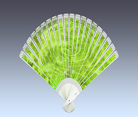 Image showing Colorful hand fan 