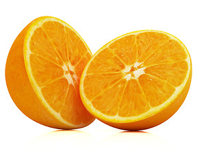 Image showing Orange fruit half