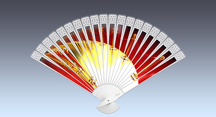 Image showing Colorful hand fan