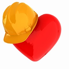 Image showing hard hat on heart