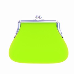 Image showing green purse on a white 