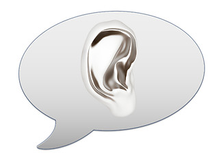 Image showing messenger window icon. Ear 3d 