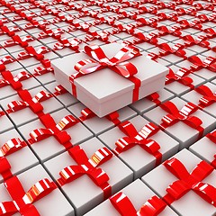 Image showing Gifts with ribbon on a white background