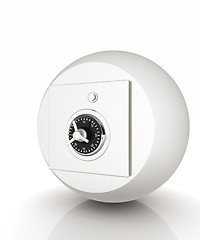 Image showing round safe on white background 