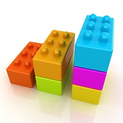 Image showing Building blocks efficiency concept on white 