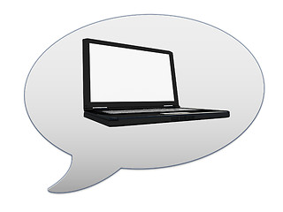 Image showing messenger window icon and Laptop Computer PC