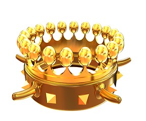 Image showing Gold crown isolated on white background 