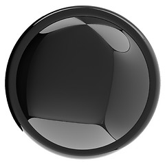 Image showing Glossy black button