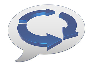 Image showing messenger window icon and Blue arrows