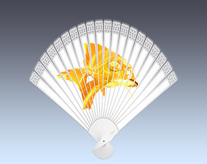 Image showing Colorful hand fan