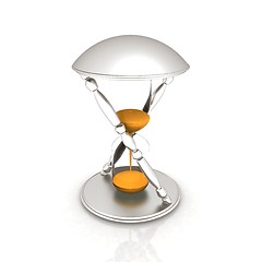 Image showing Transparent hourglass. Sand clock icon 3d illustration. 