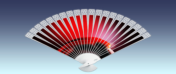 Image showing Colorful hand fan