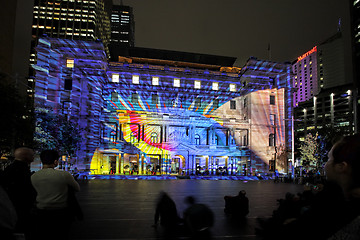 Image showing Play Me on Historic Customs House Sydney Australia during Vivid 