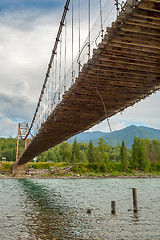 Image showing old suspension bridge through Katun